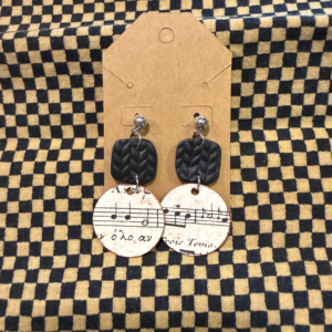 Silver Music Score Earrings